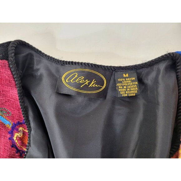 Alex Kin Art To Wear Embroidered Patchwork Chenille Jacket - Picture 4 of 6